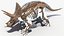 Fossile di scheletro di triceratopo con pelle trasparente truccata