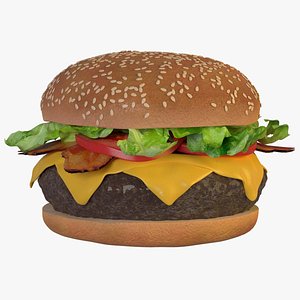 3D Cheese Burger Hamburger