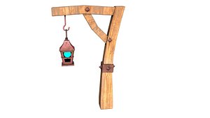 3D Pirate Fantasy Street Lamp - Game Ready PBR Asset Low-poly 3D model model