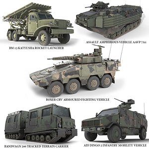 5 Military Vehicles Collection model