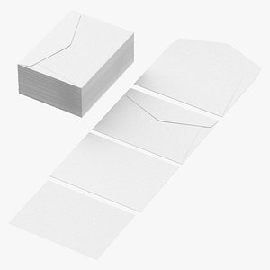 3D model Small Square Envelopes Type 02 Flap Blank and Generic