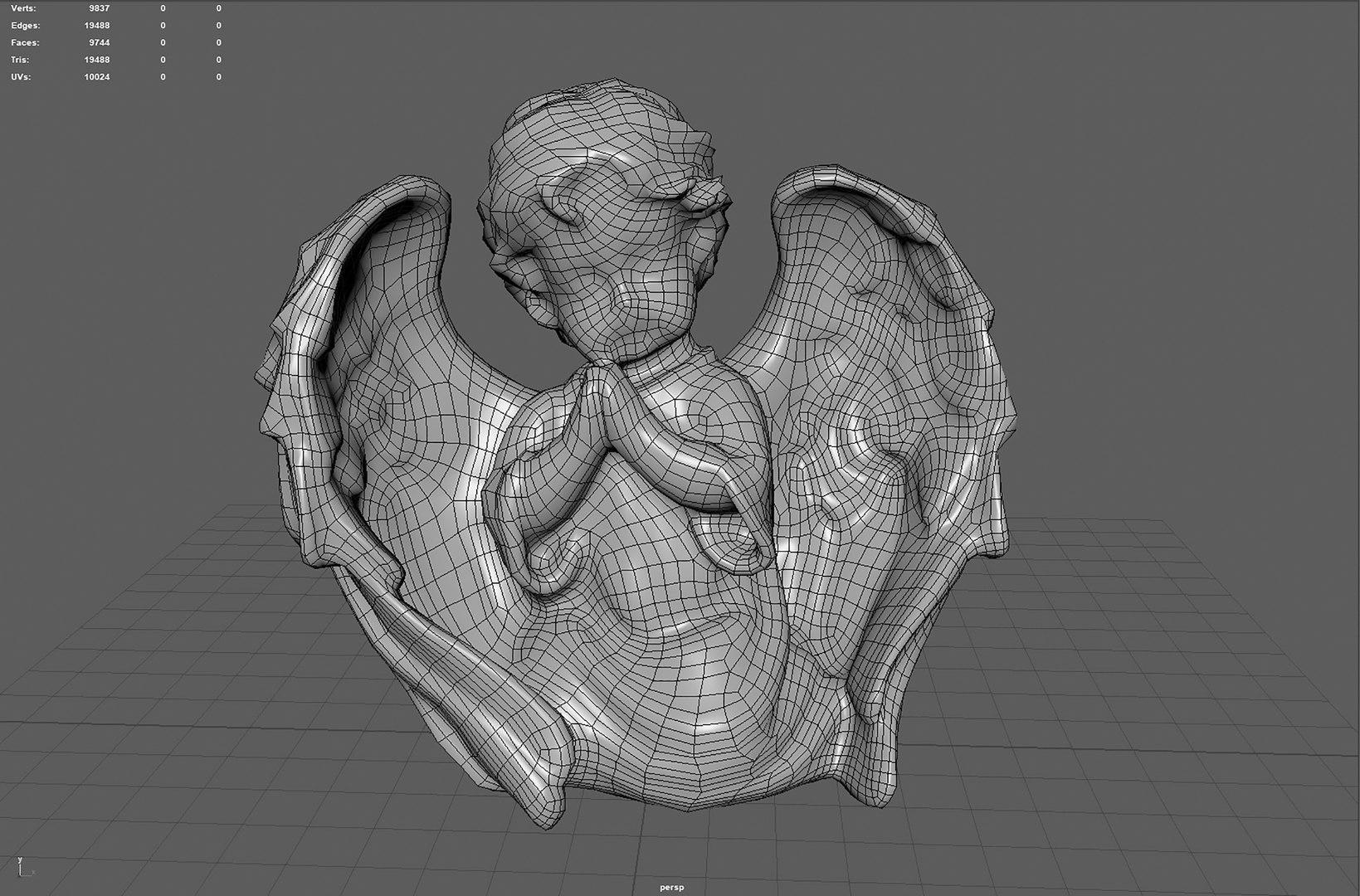 Angel Praying With Spread Wings Model - TurboSquid 1913875