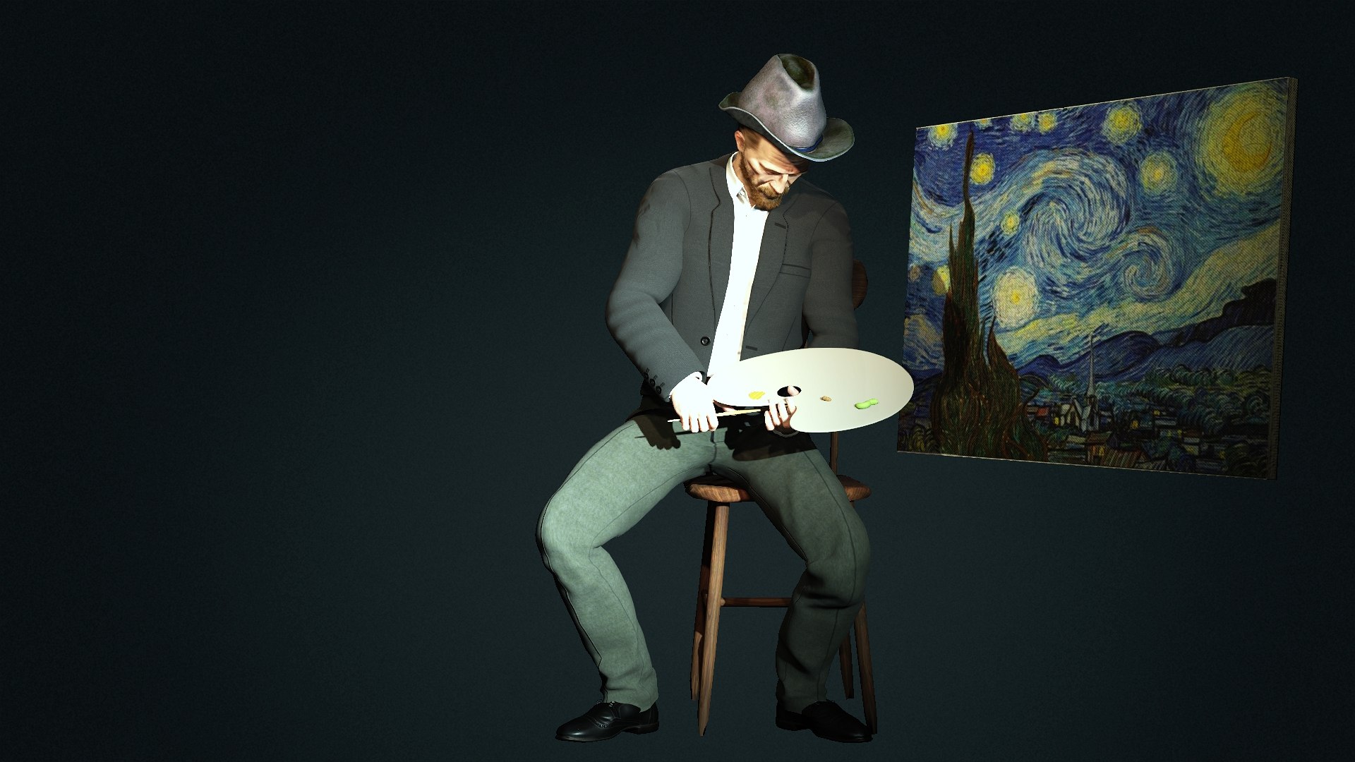 van Gogh 3D model https://p.turbosquid.com/ts-thumb/YU/2w516P/dQ/v2/jpg/1676915914/1920x1080/fit_q87/96537cd85ed86bc016c518335e9d20b93a33a131/v2.jpg