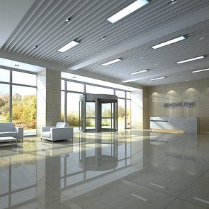 modern office hall 3D