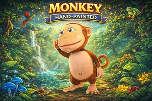 Monkey Hand-Painted