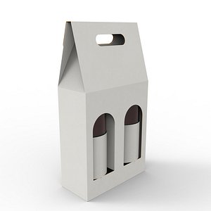 Packaging box holder for two wine bottles