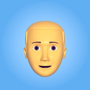 3D man head icon model