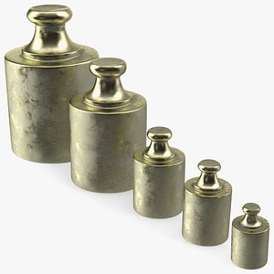 3D antique scale weights set model