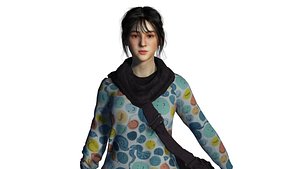 AAA 3D BEAUTIFUL TEENAGE GIRL CASUAL -REALISTIC CHARACTER 3D model