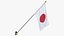 Japan Cloth Flag Wall Mount Animated 3D