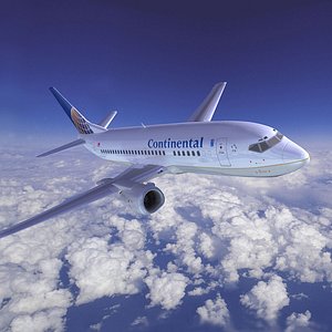 3d model boeing 737 continental airlines