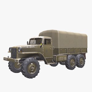 3D model Military Truck Low-poly PBR