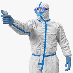 Man Disposable Medical Protective Suit with Thermometer