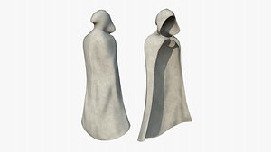 Medieval Cloak A02 Full White - Fantasy Character Design model
