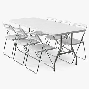 White Plastic Folding Furniture Set