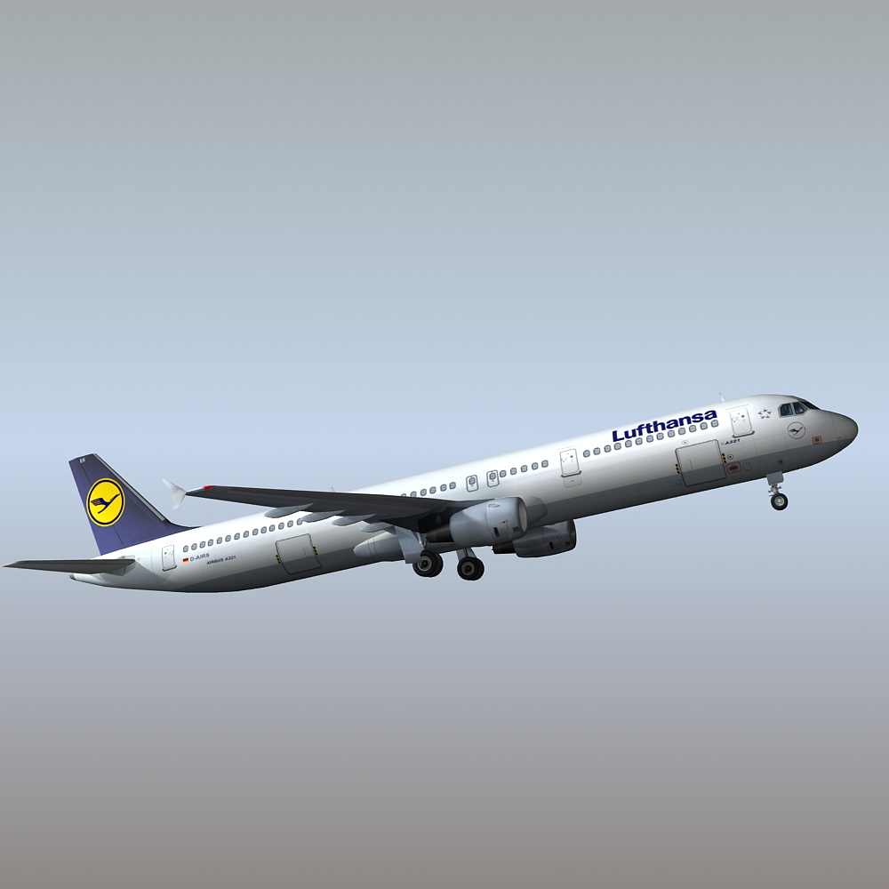 3d model airbus a321 lufthansa airlines