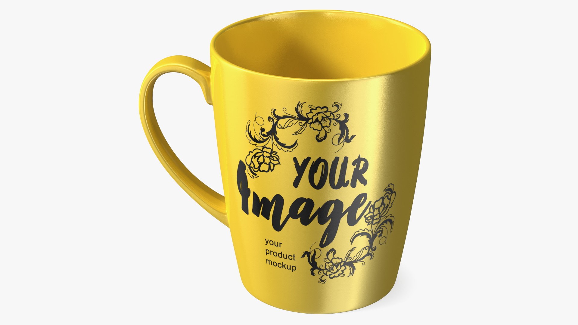 Mockup Ceramic Mug Gold 3D model preview
