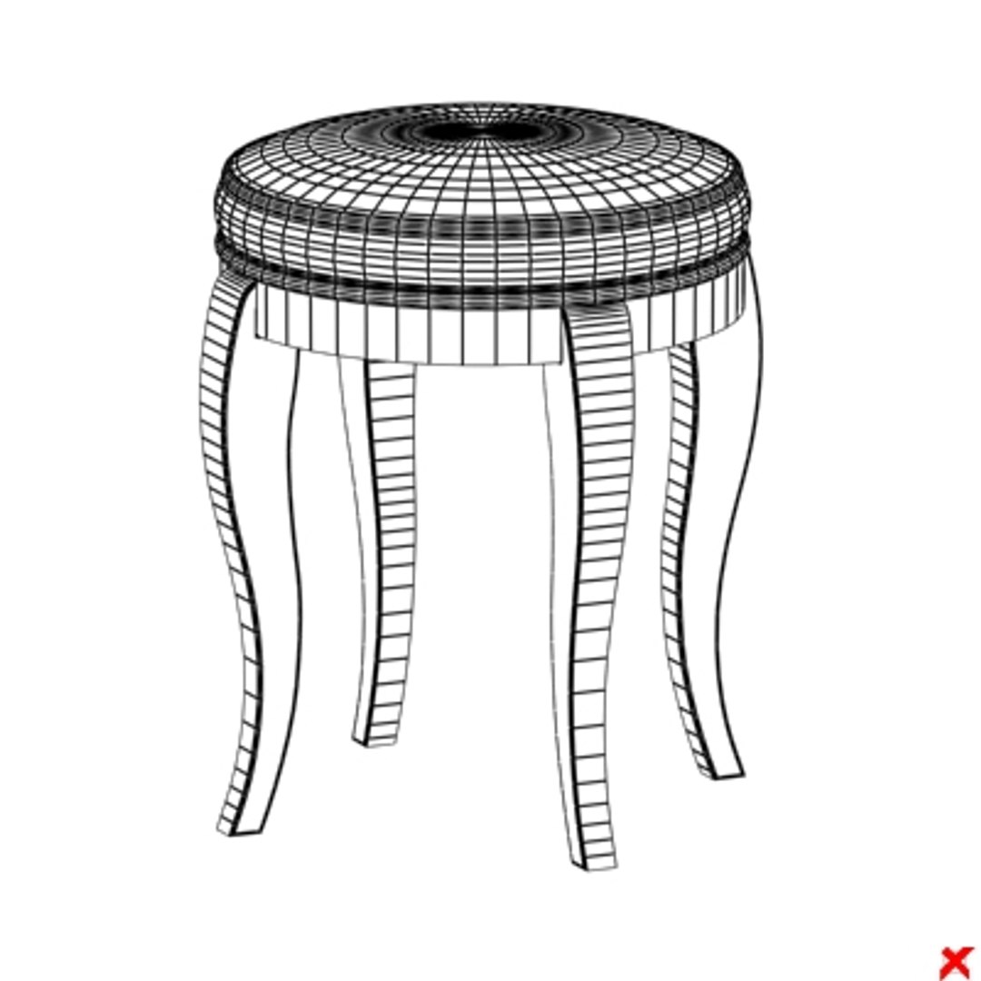 3d chair stool model