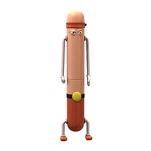 3dsmax cartoon hot dog character