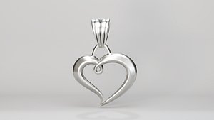 3D Pendant in the shape of a heart