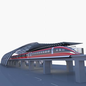 Red Maglev Bullet Train Engine 3D Model $99 - .3ds .blend .c4d .fbx .max  .ma .lxo .obj - Free3D