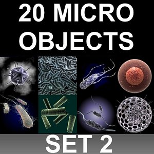 20 micro objects set 3d model