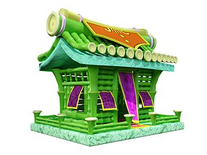 Game-Ready Stylized Bamboo House 3D