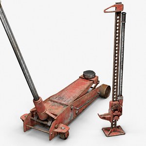 Hydraulic Trolley Jack and Hi-Lift Jack - Game Ready Props