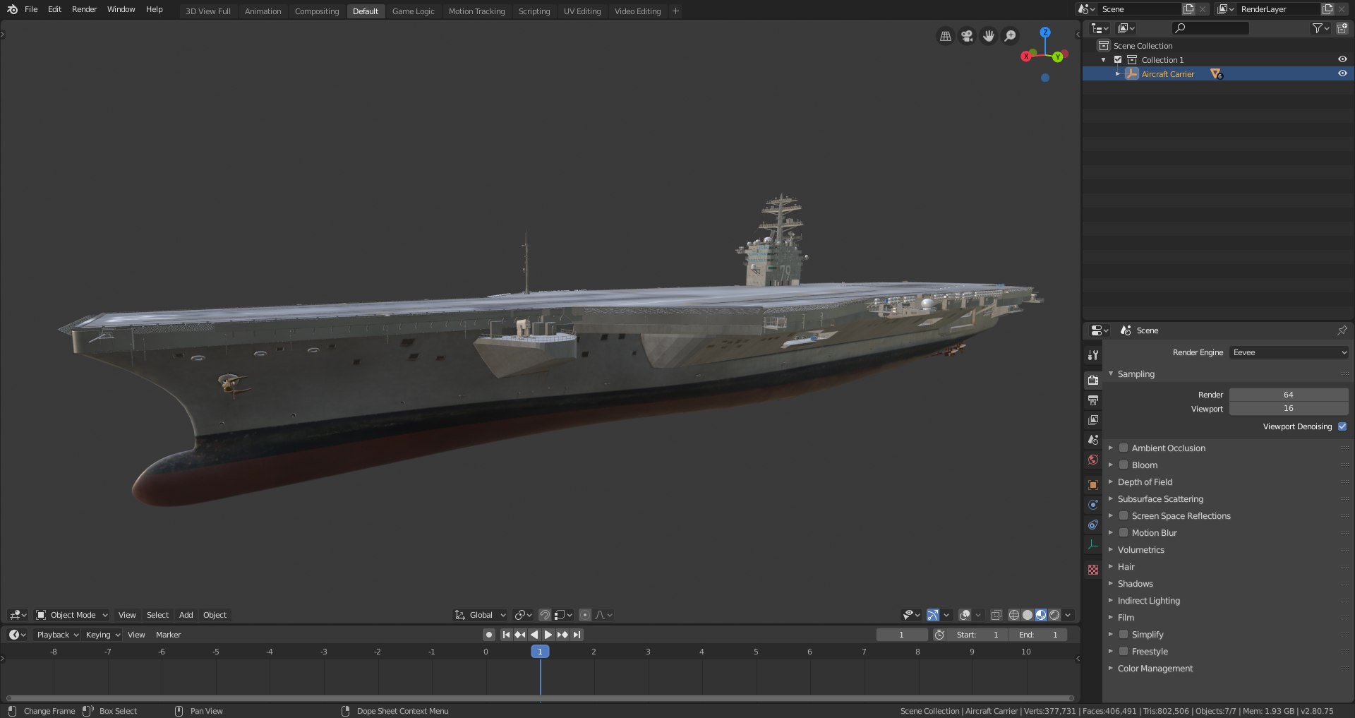 Aircraft Carrier 3D Model - TurboSquid 1566084