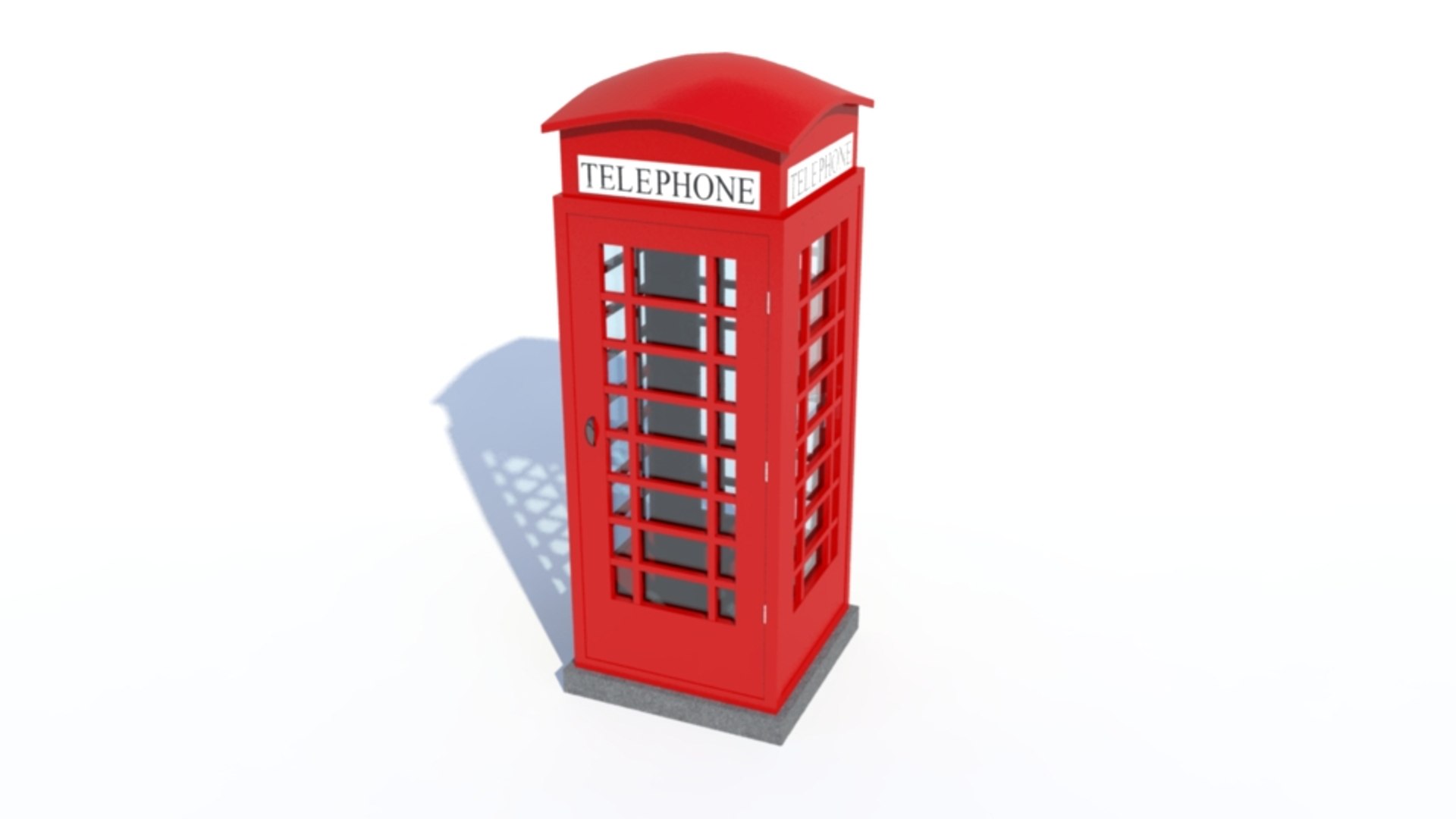 Realistic British Phone Booth 3d Model