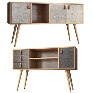 TV Stand Console Es Mob Betong by Vivense 3D model