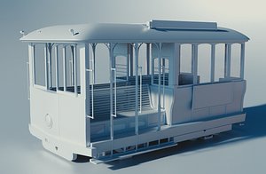 trolley cable cars 3d obj