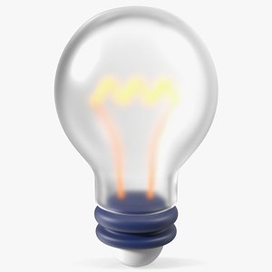 3D Idea Light Bulb Stylized Icon model