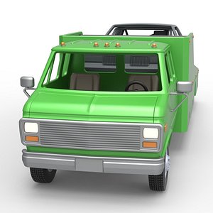 Diecast Vintage Transporter truck for Race car Version 3 Scale 1 to 25 3D model