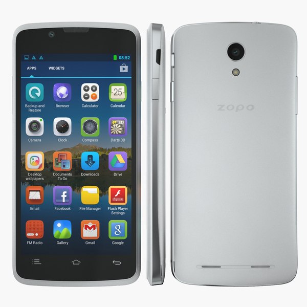 3d model smartphone zopo zp590 white