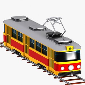 obj cartoon tram car