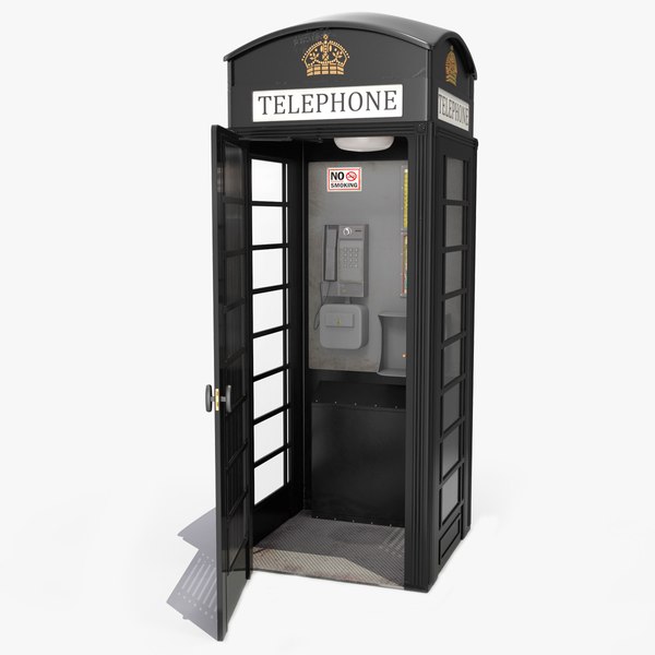London Phone Box Black 3D model