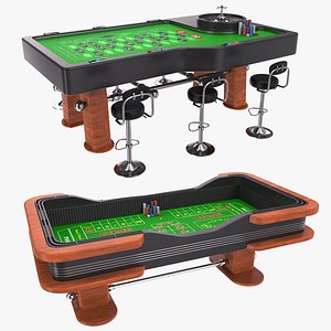 Craps and Casino Roulette Table 3D model