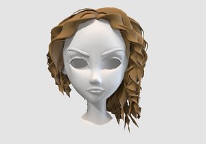 wavy female hairstyle 3D model