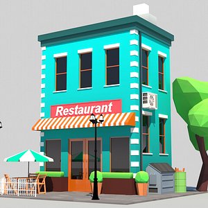 3D Stylized Restaurant 01 Building