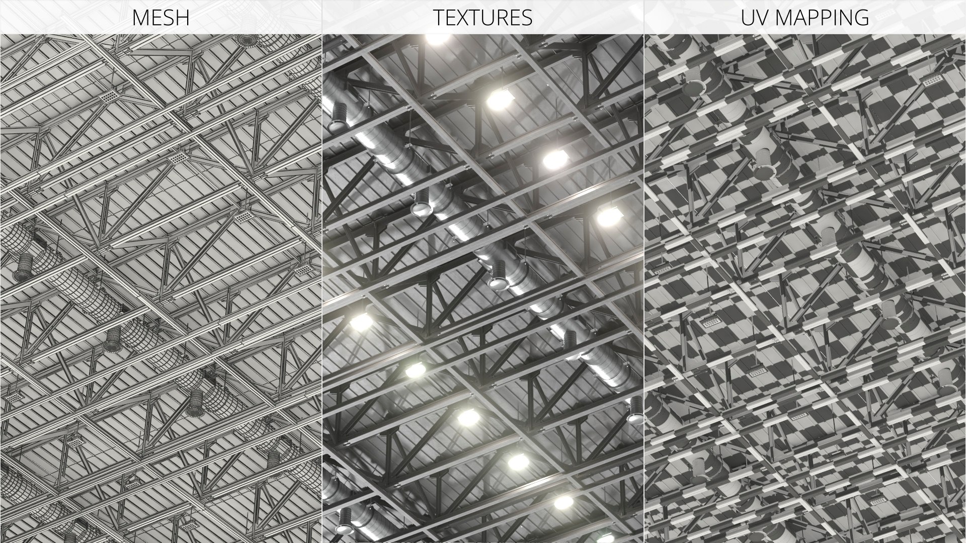 3D Industrial Ceiling Ventilation Roof - TurboSquid 2640580