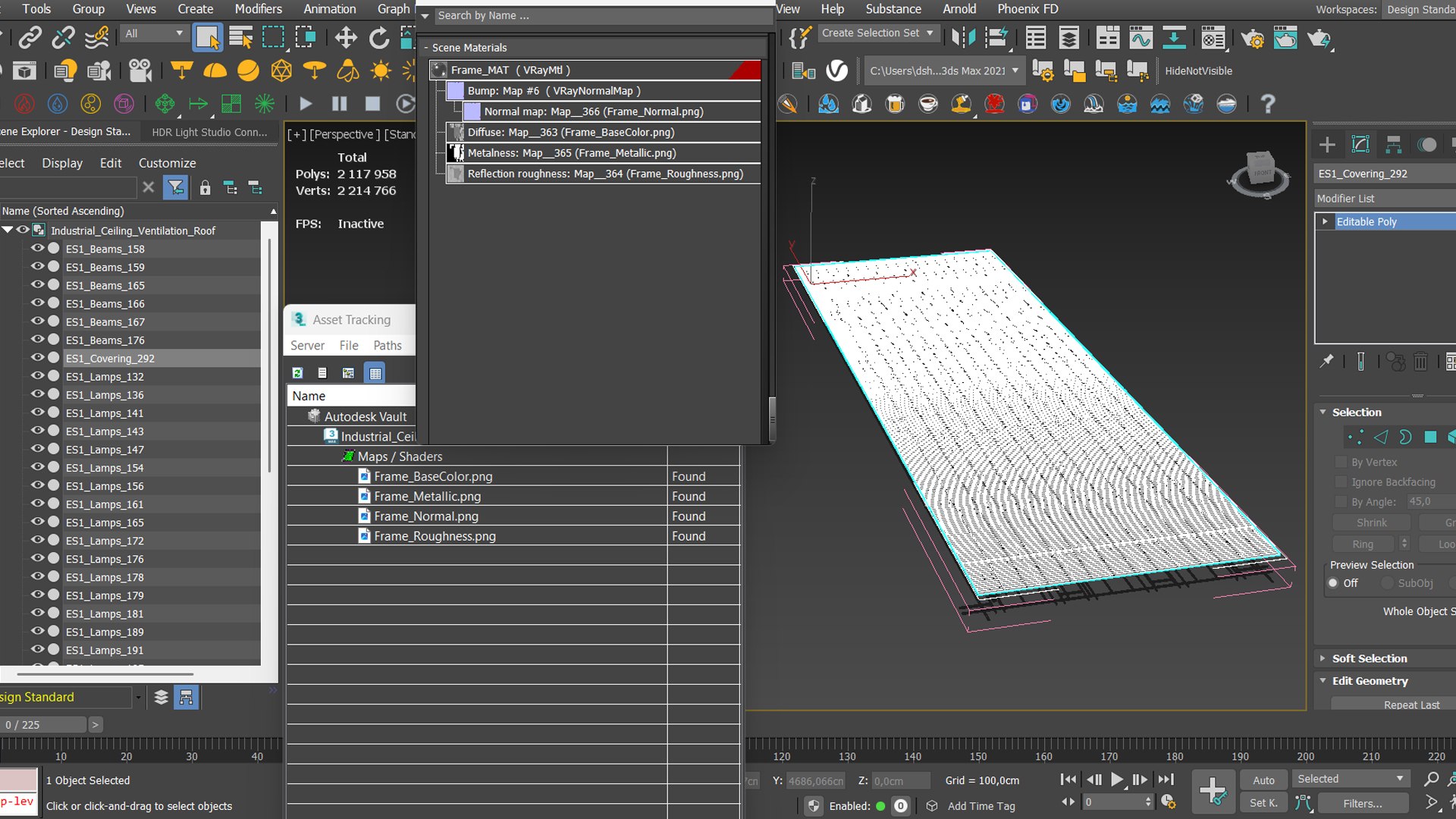 3D Industrial Ceiling Ventilation Roof - TurboSquid 2640580