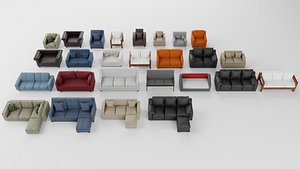 3D Sofa Collection model