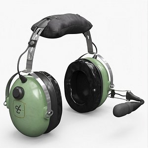 3D David Clark H10-60 Aviation Headset Green model