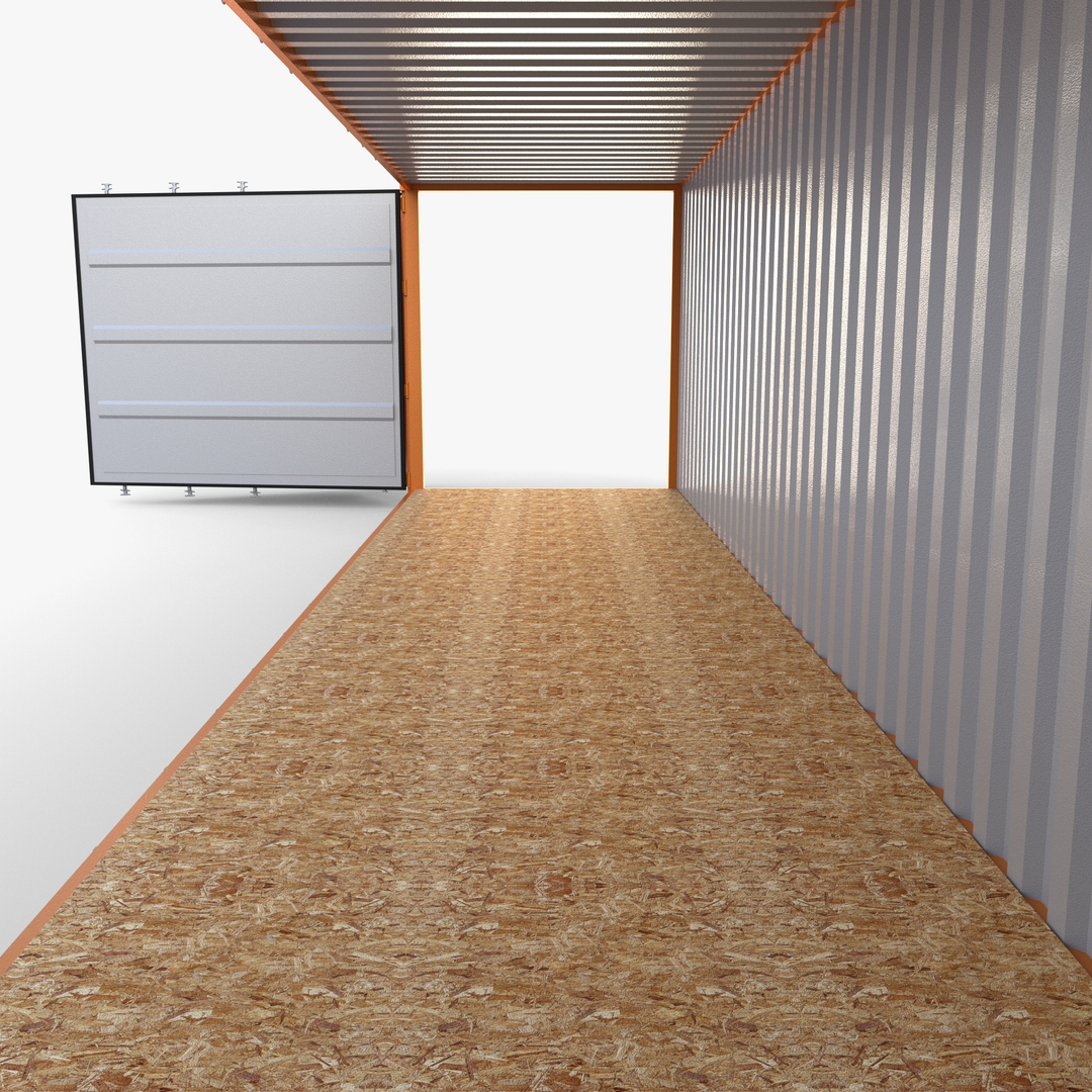 40FußSchiffscontainerSeite offener High Cube 3DModell TurboSquid