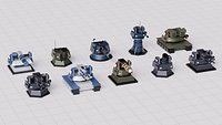 Sci-Fi Military Turrets and Tanks Pack