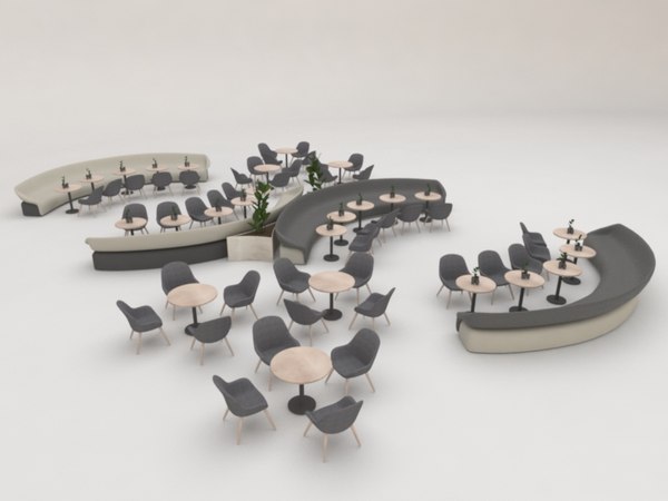 Table chairs cafe 3D model - TurboSquid 1468628