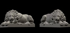 lion sculpture 3D model