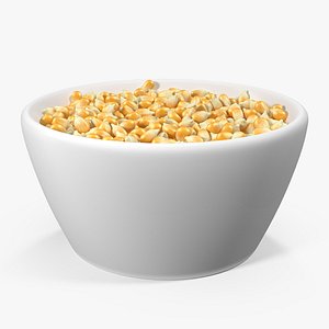 3D corn seeds ceramic bowl model