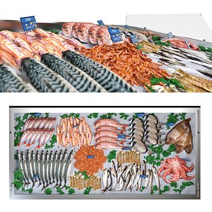 Seafood display 3D model